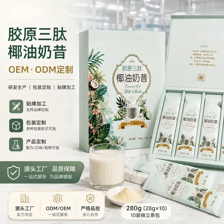 胶原三肽椰油奶昔
